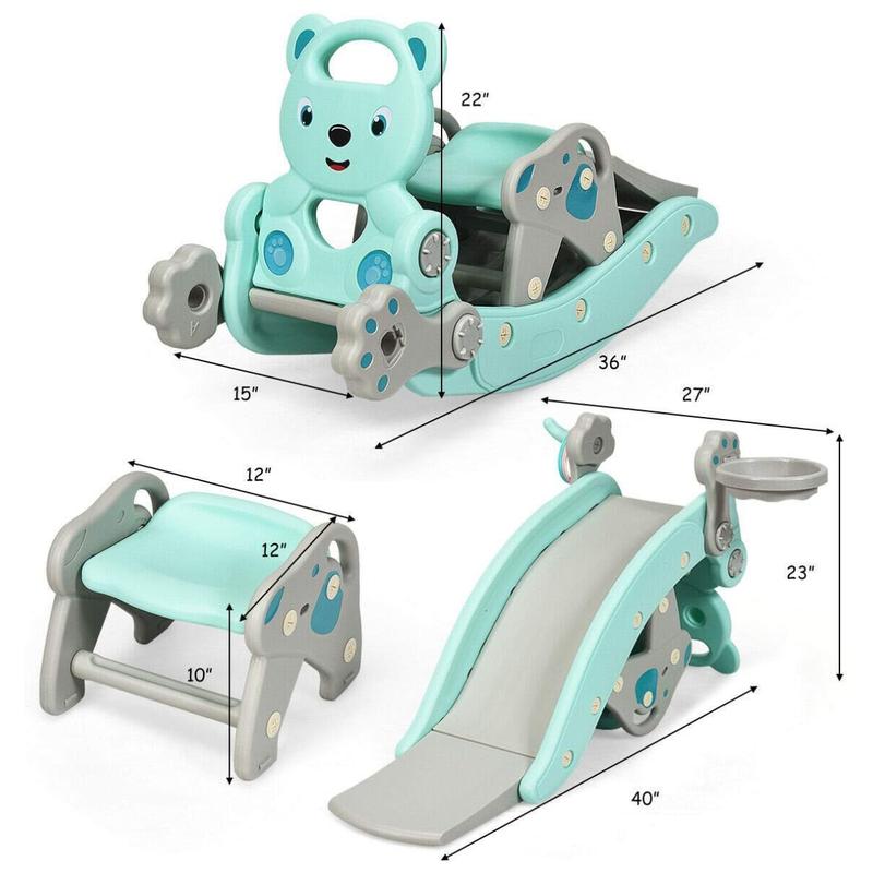 Slide Rocking Playset with Basketball Hoop