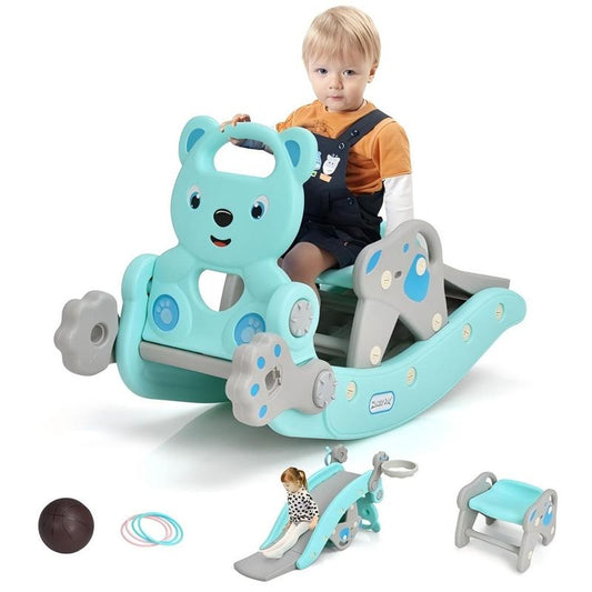 Slide Rocking Playset with Basketball Hoop