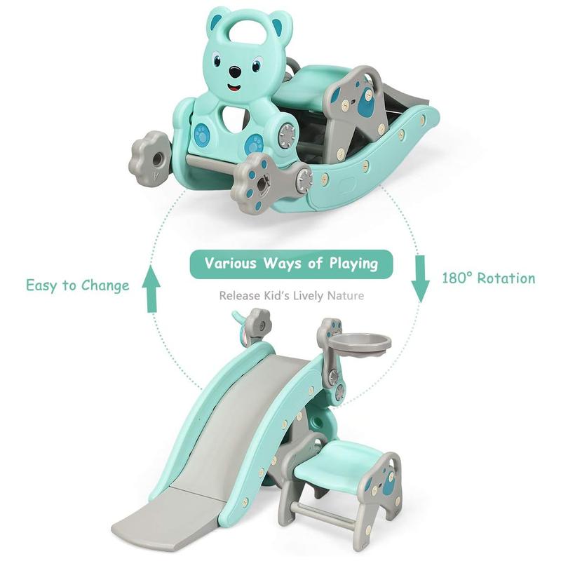 Slide Rocking Playset with Basketball Hoop