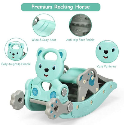 Slide Rocking Playset with Basketball Hoop