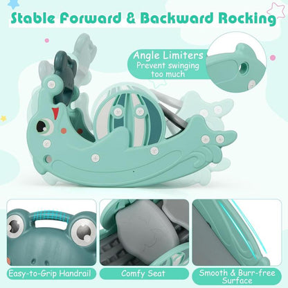 Slide Rocking Playset with Basketball Hoop