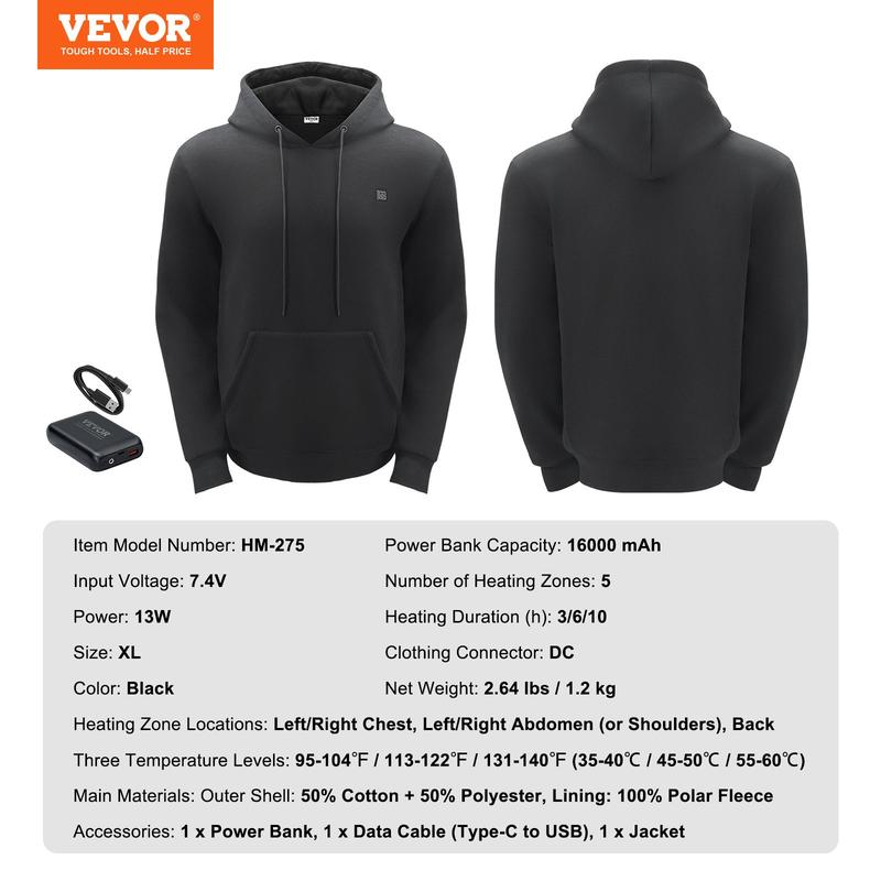 Heated Hoodie With Included Power Bank