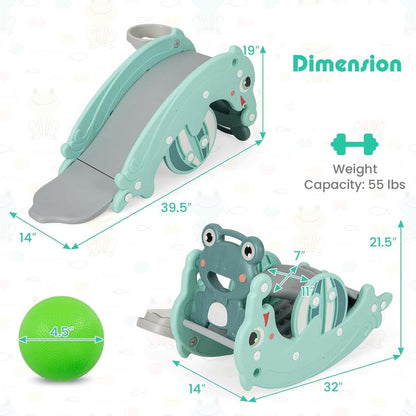 Slide Rocking Playset with Basketball Hoop